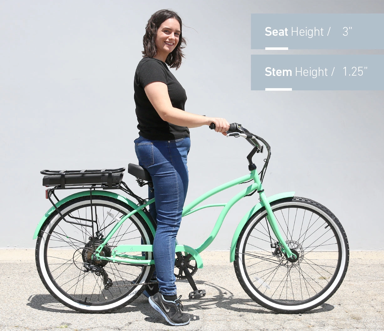 sixthreezero Around the Block Women's NEW 26" 500W 7-Speed Beach Cruiser Bicycle with Rear Rack