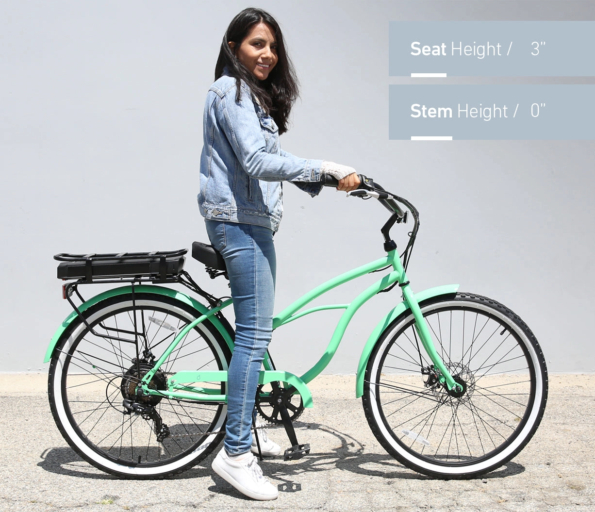 sixthreezero Around the Block Women's NEW 26" 500W 7-Speed Beach Cruiser Bicycle with Rear Rack