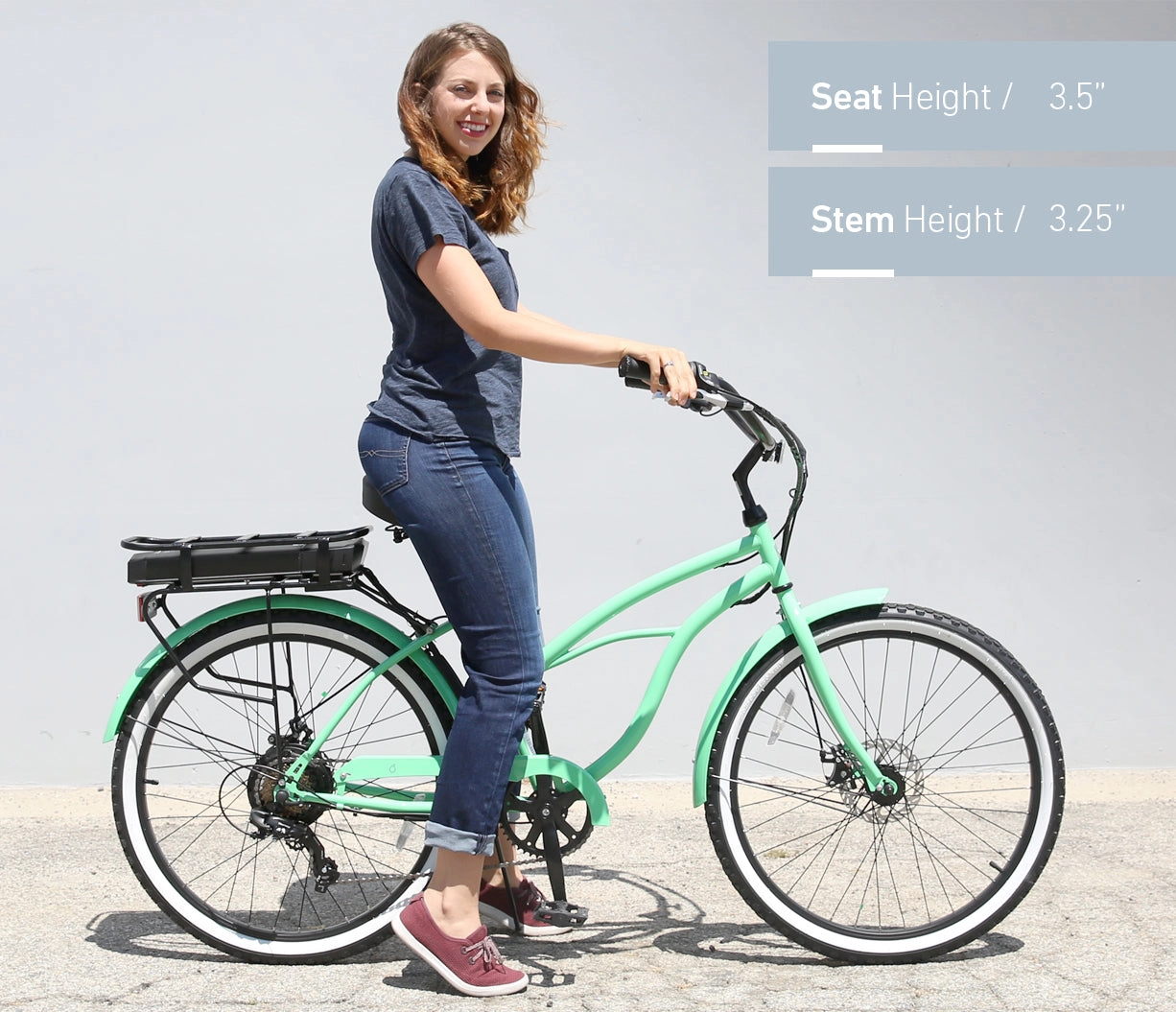 sixthreezero Around the Block Women's NEW 26" 500W 7-Speed Beach Cruiser Bicycle with Rear Rack