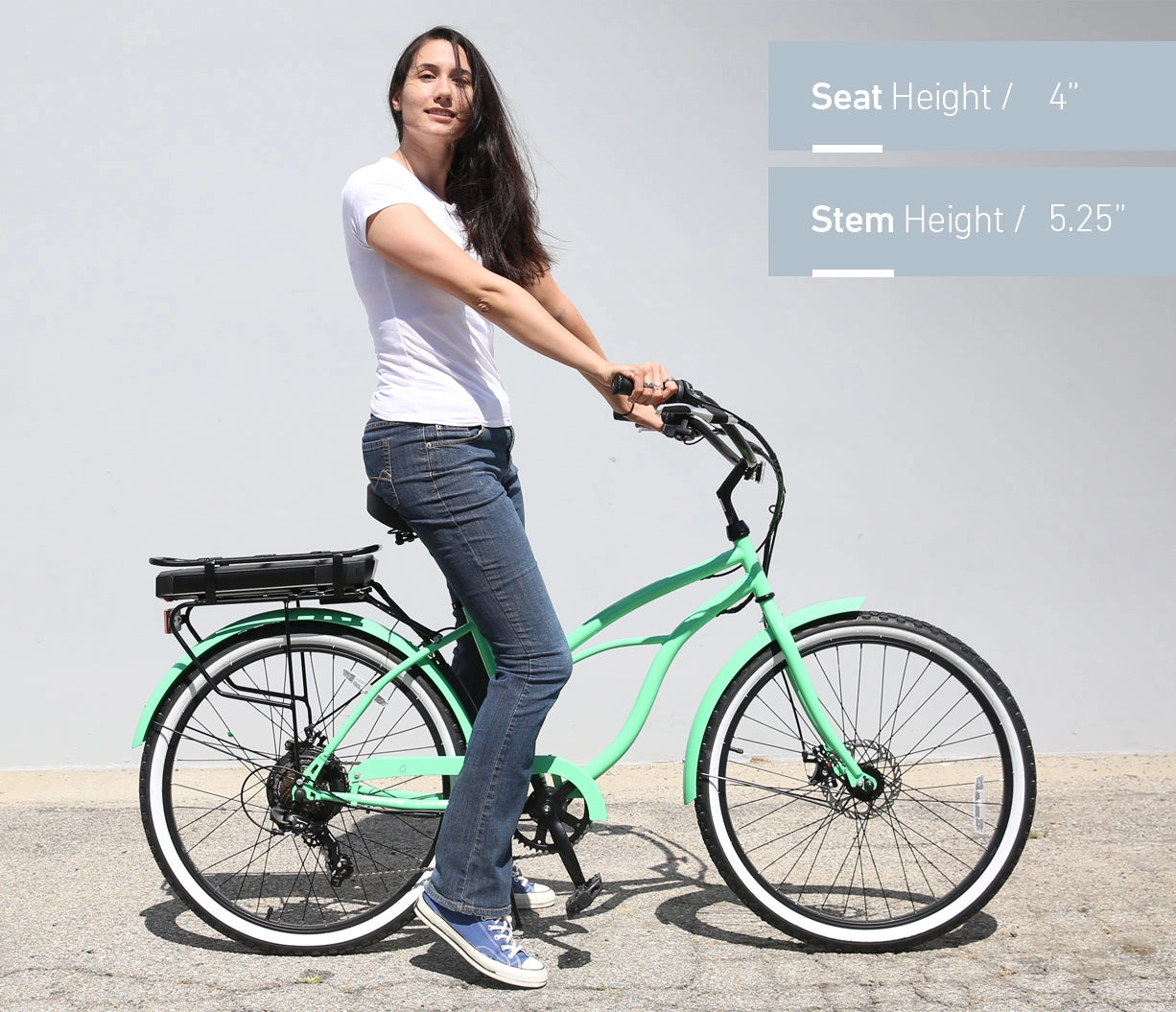 sixthreezero Around the Block Women's NEW 26" 500W 7-Speed Beach Cruiser Bicycle with Rear Rack