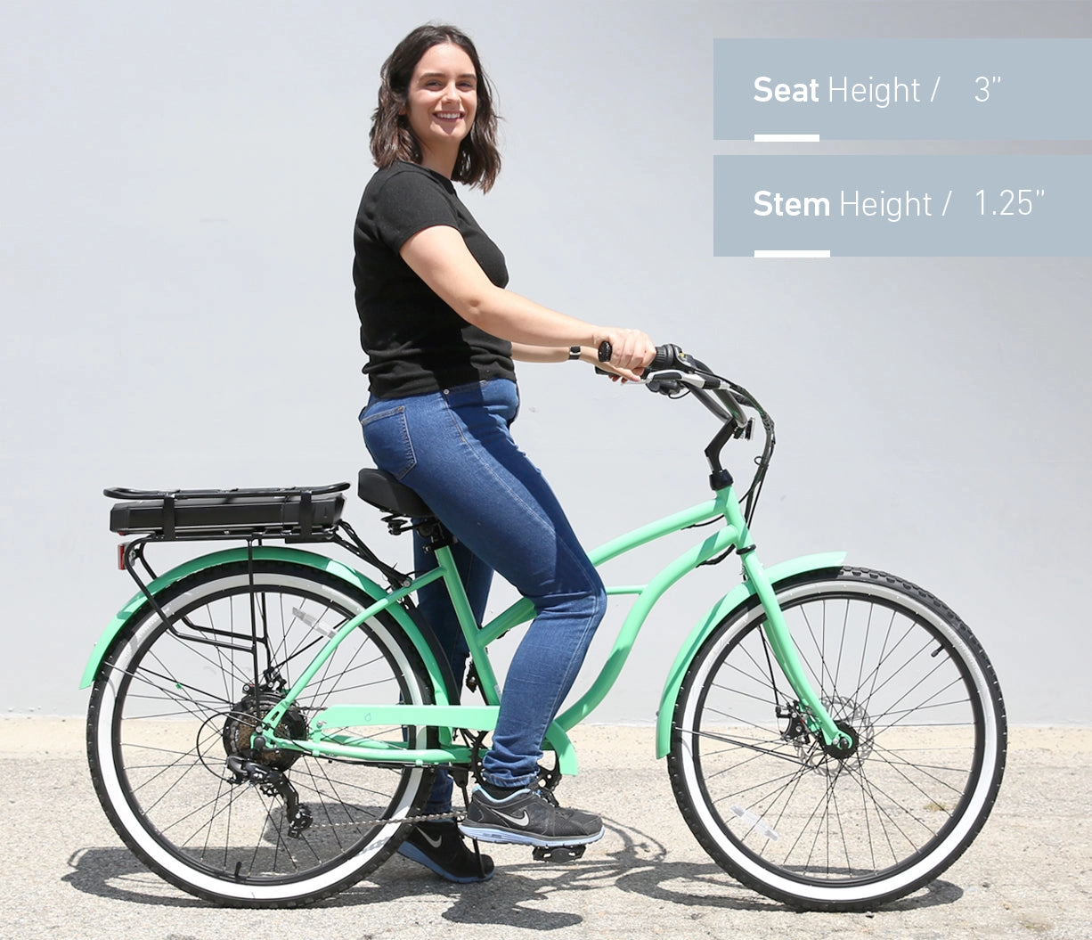 sixthreezero Around the Block Women's NEW 26" 500W 7-Speed Beach Cruiser Bicycle with Rear Rack