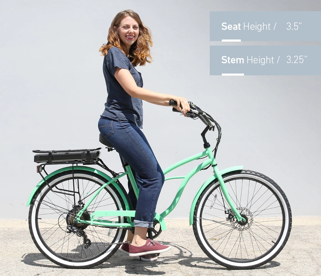sixthreezero Around the Block Women's NEW 26" 500W 7-Speed Beach Cruiser Bicycle with Rear Rack