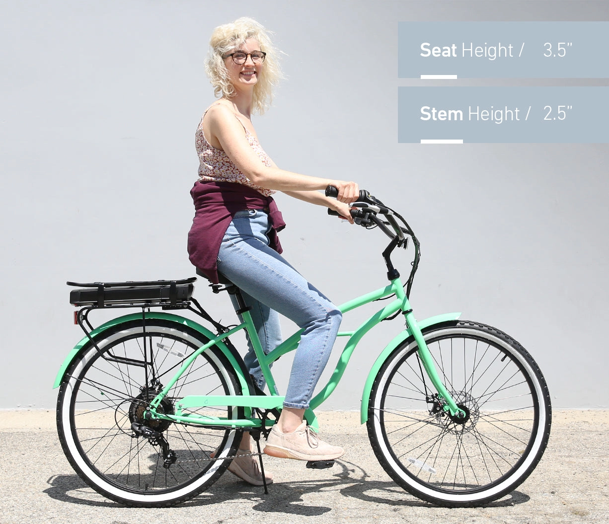 sixthreezero Around the Block Women's NEW 26" 500W 7-Speed Beach Cruiser Bicycle with Rear Rack