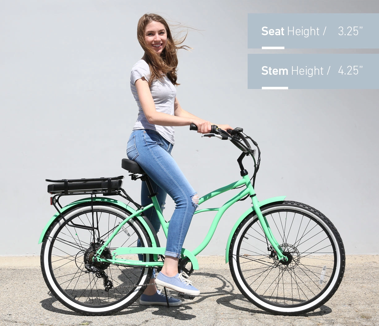 sixthreezero Around the Block Women's NEW 26" 500W 7-Speed Beach Cruiser Bicycle with Rear Rack