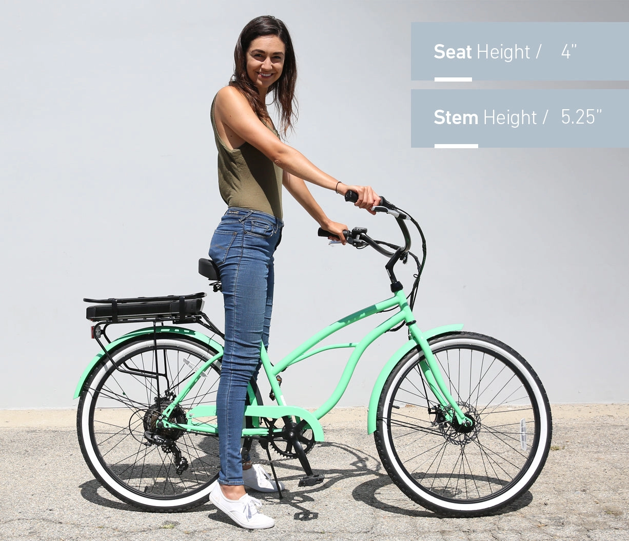 sixthreezero Around the Block Women's NEW 26" 500W 7-Speed Beach Cruiser Bicycle with Rear Rack