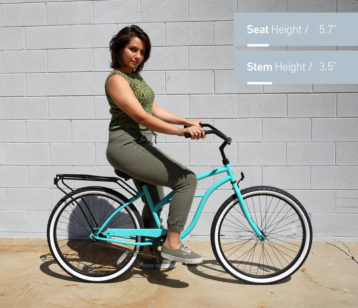 sixthreezero NEW Around the Block Women's 26" Single Speed Beach Cruiser Bicycle with Rear Rack
