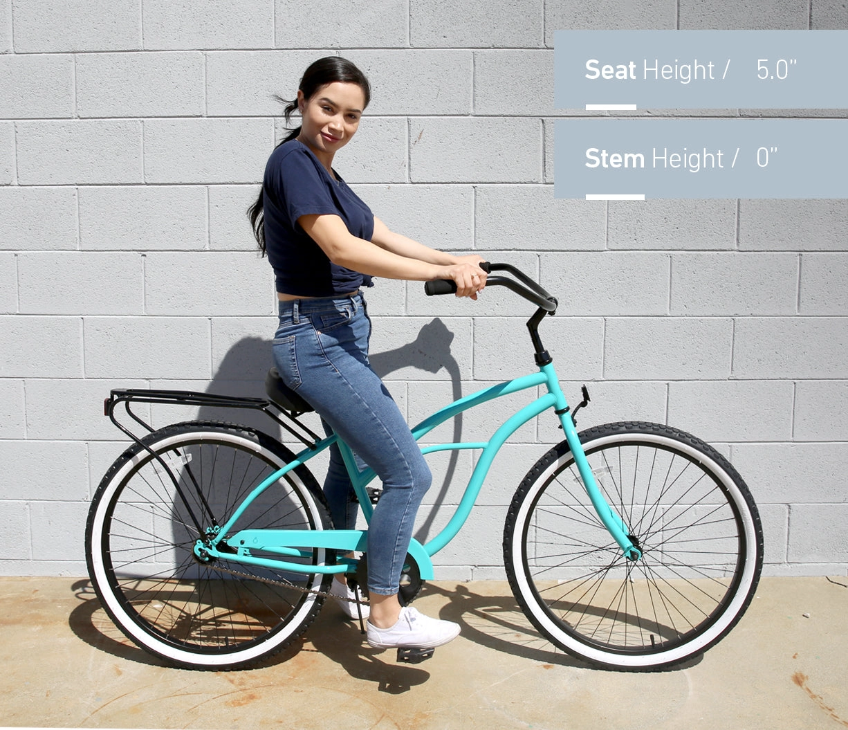 sixthreezero NEW Around the Block Women's 26" Single Speed Beach Cruiser Bicycle with Rear Rack
