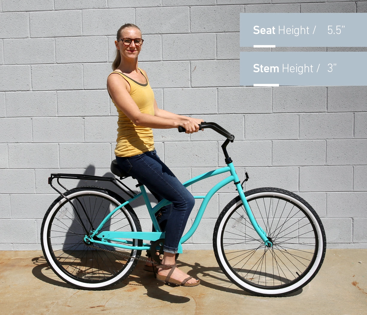 sixthreezero NEW Around the Block Women's 26" Single Speed Beach Cruiser Bicycle with Rear Rack