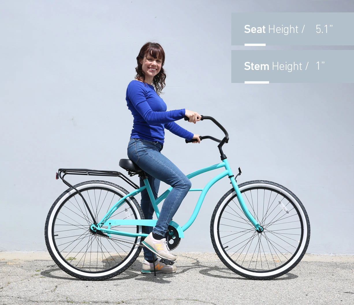 sixthreezero NEW Around the Block Women's 26" Single Speed Beach Cruiser Bicycle with Rear Rack