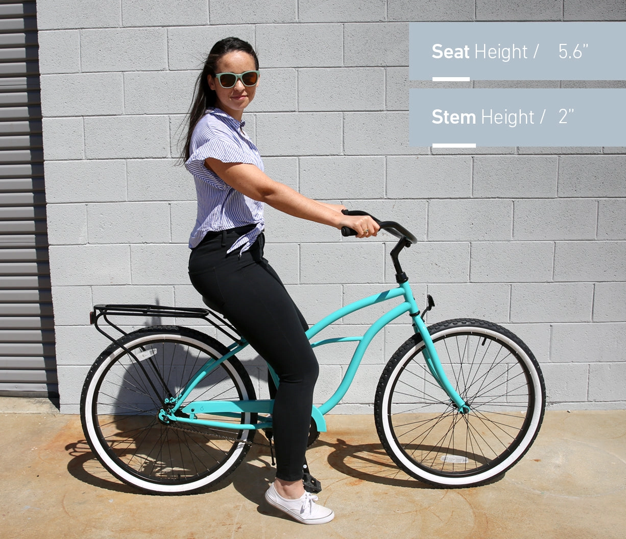 sixthreezero NEW Around the Block Women's 26" Single Speed Beach Cruiser Bicycle with Rear Rack