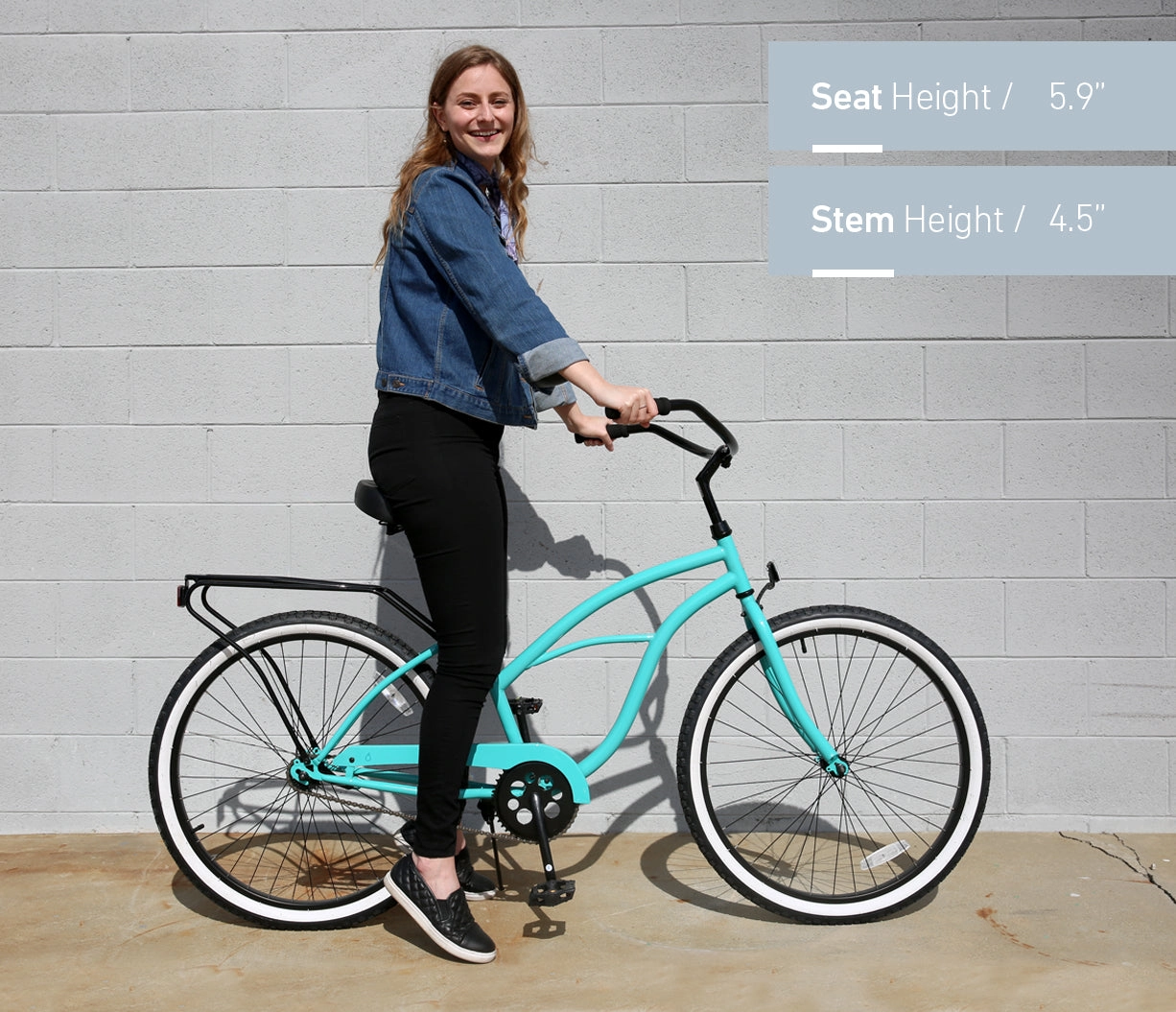 sixthreezero NEW Around the Block Women's 26" Single Speed Beach Cruiser Bicycle with Rear Rack