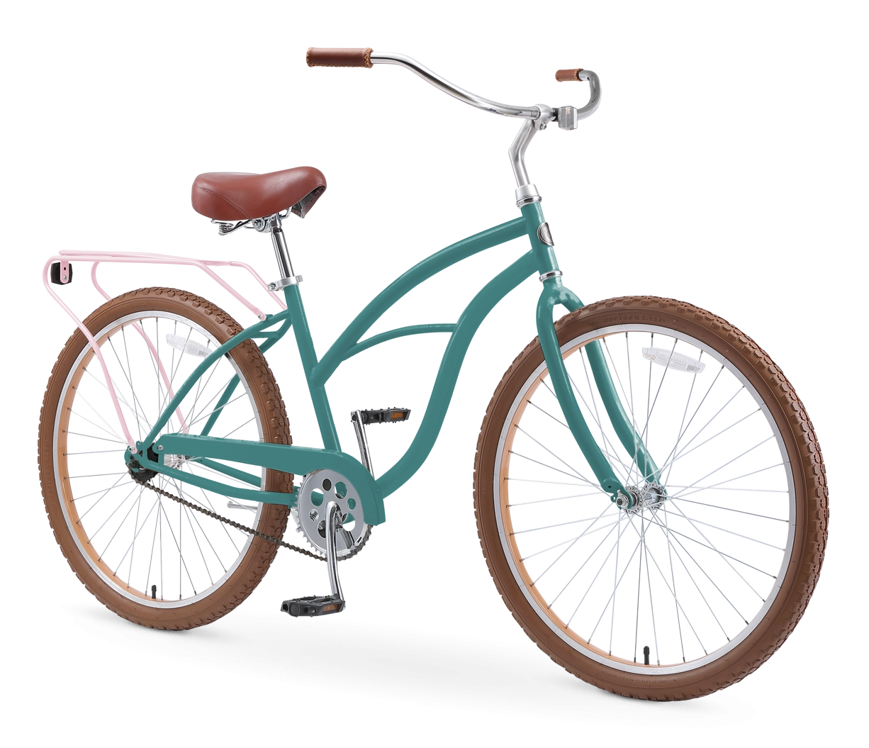 sixthreezero NEW Around the Block Women's 26" Single Speed Beach Cruiser Bicycle with Rear Rack