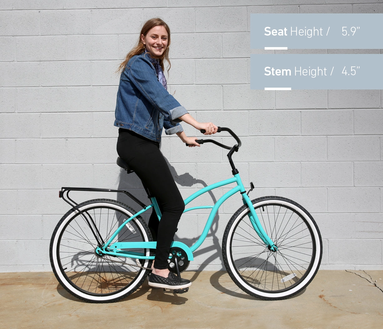 sixthreezero NEW Around the Block Women's 26" Single Speed Beach Cruiser Bicycle with Rear Rack