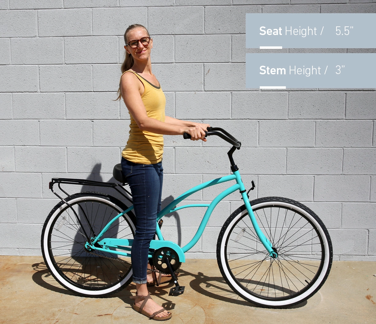 sixthreezero NEW Around the Block Women's 26" Single Speed Beach Cruiser Bicycle with Rear Rack
