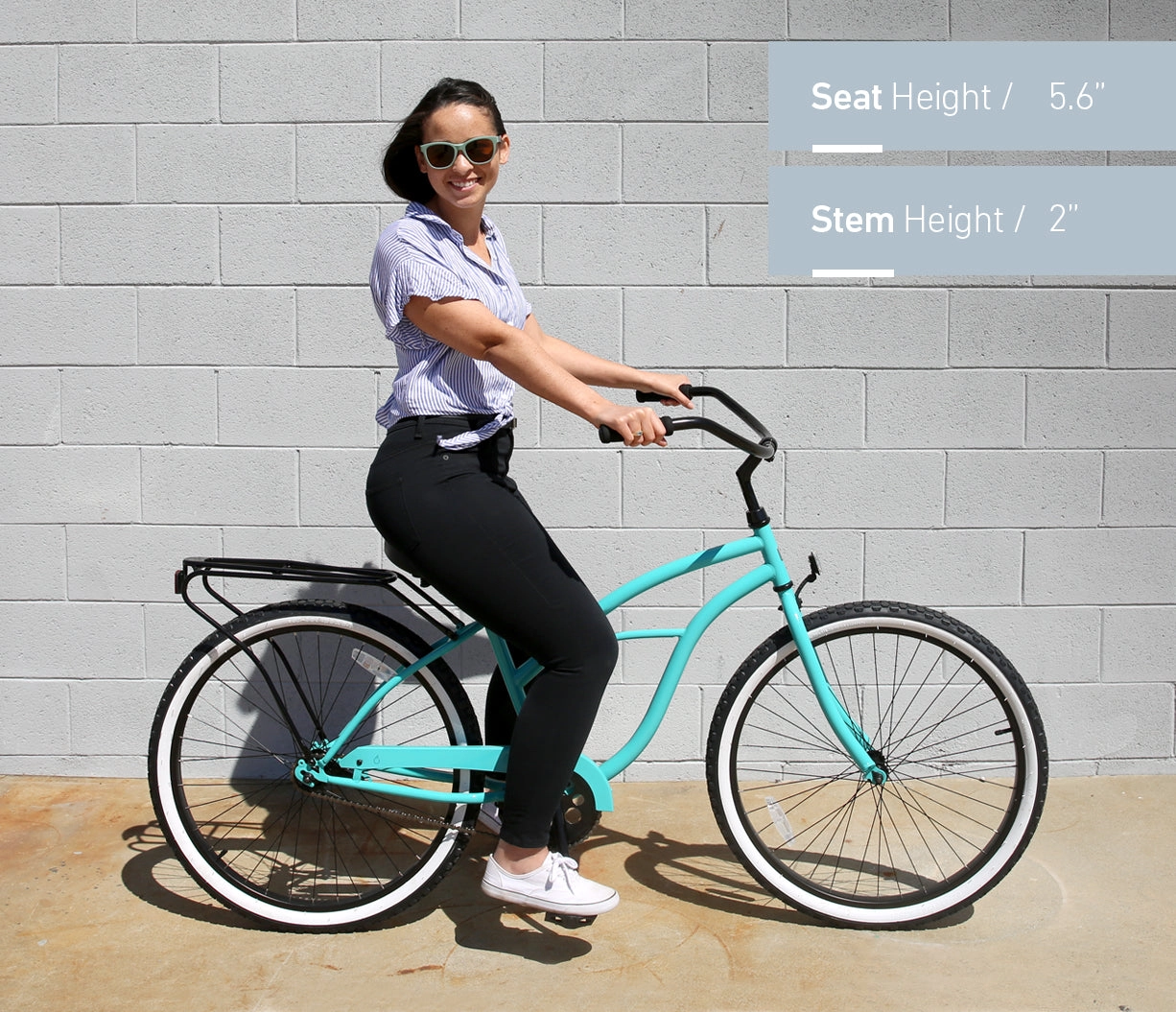 sixthreezero NEW Around the Block Women's 26" Single Speed Beach Cruiser Bicycle with Rear Rack
