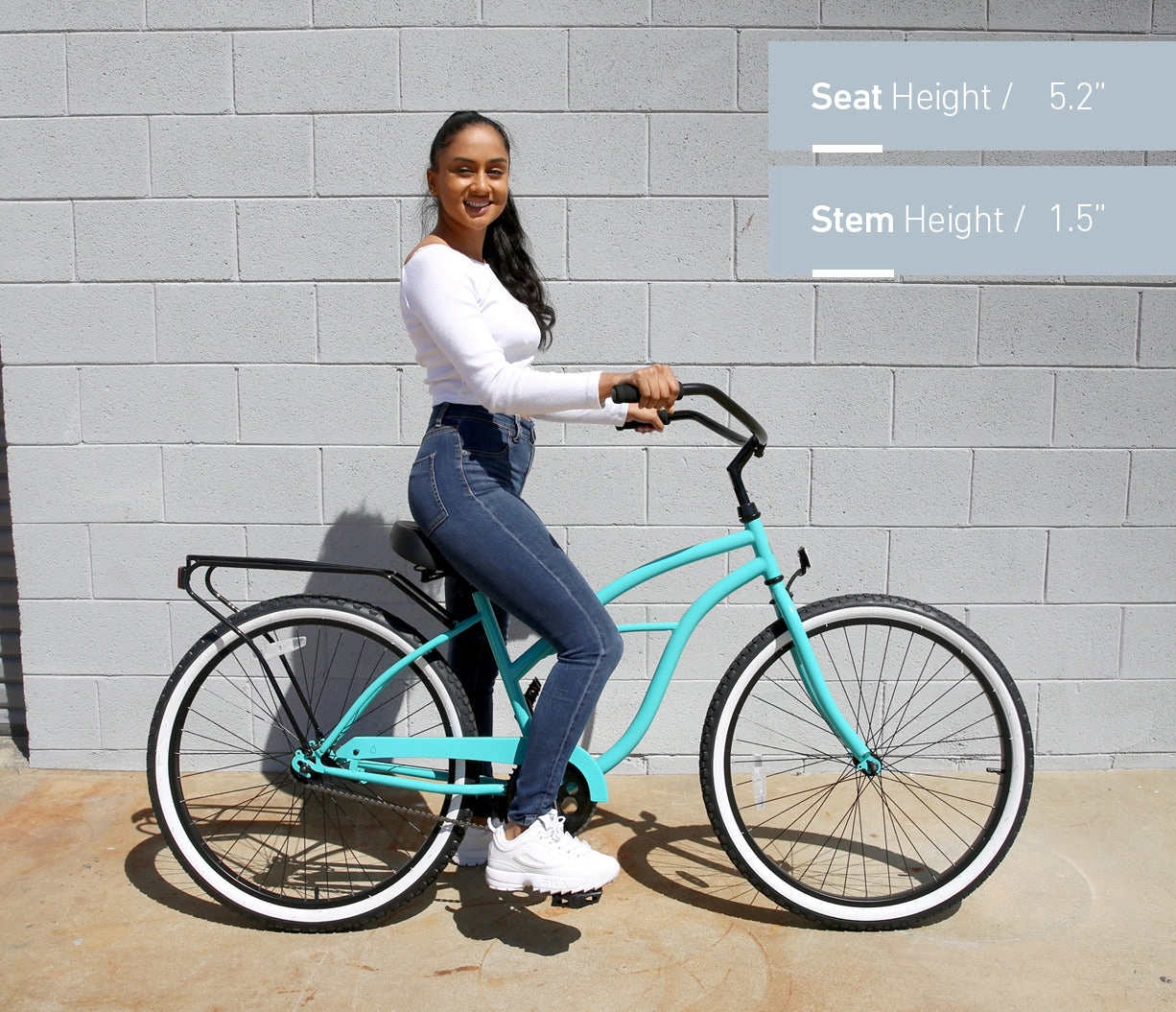 sixthreezero NEW Around the Block Women's 26" Single Speed Beach Cruiser Bicycle with Rear Rack