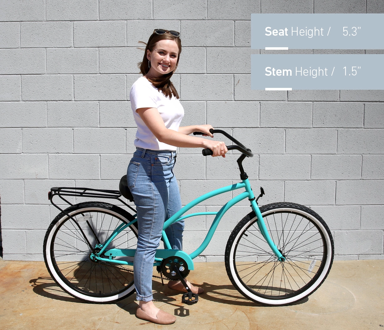 sixthreezero NEW Around the Block Women's 26" Single Speed Beach Cruiser Bicycle with Rear Rack