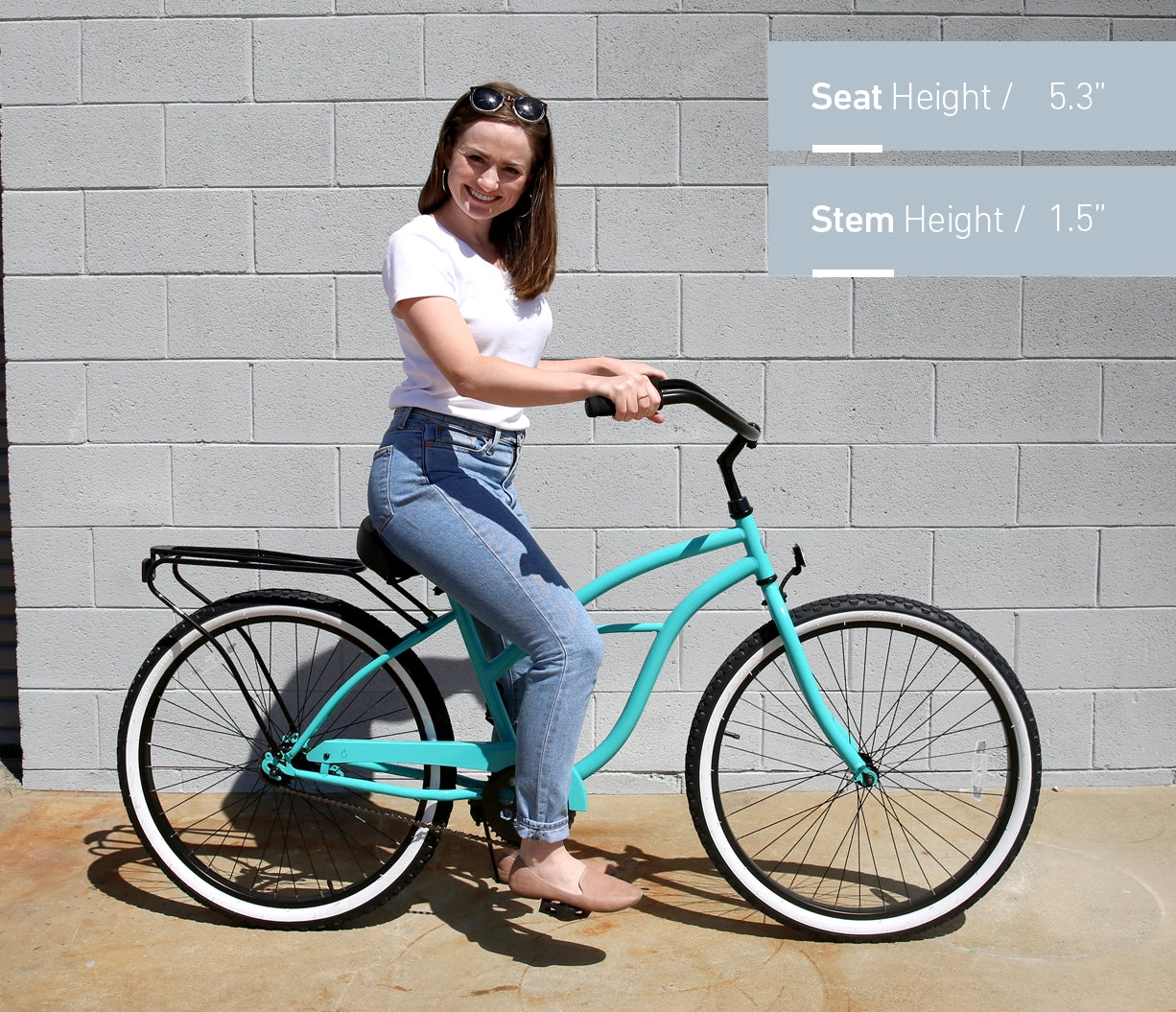 sixthreezero NEW Around the Block Women's 26" Single Speed Beach Cruiser Bicycle with Rear Rack