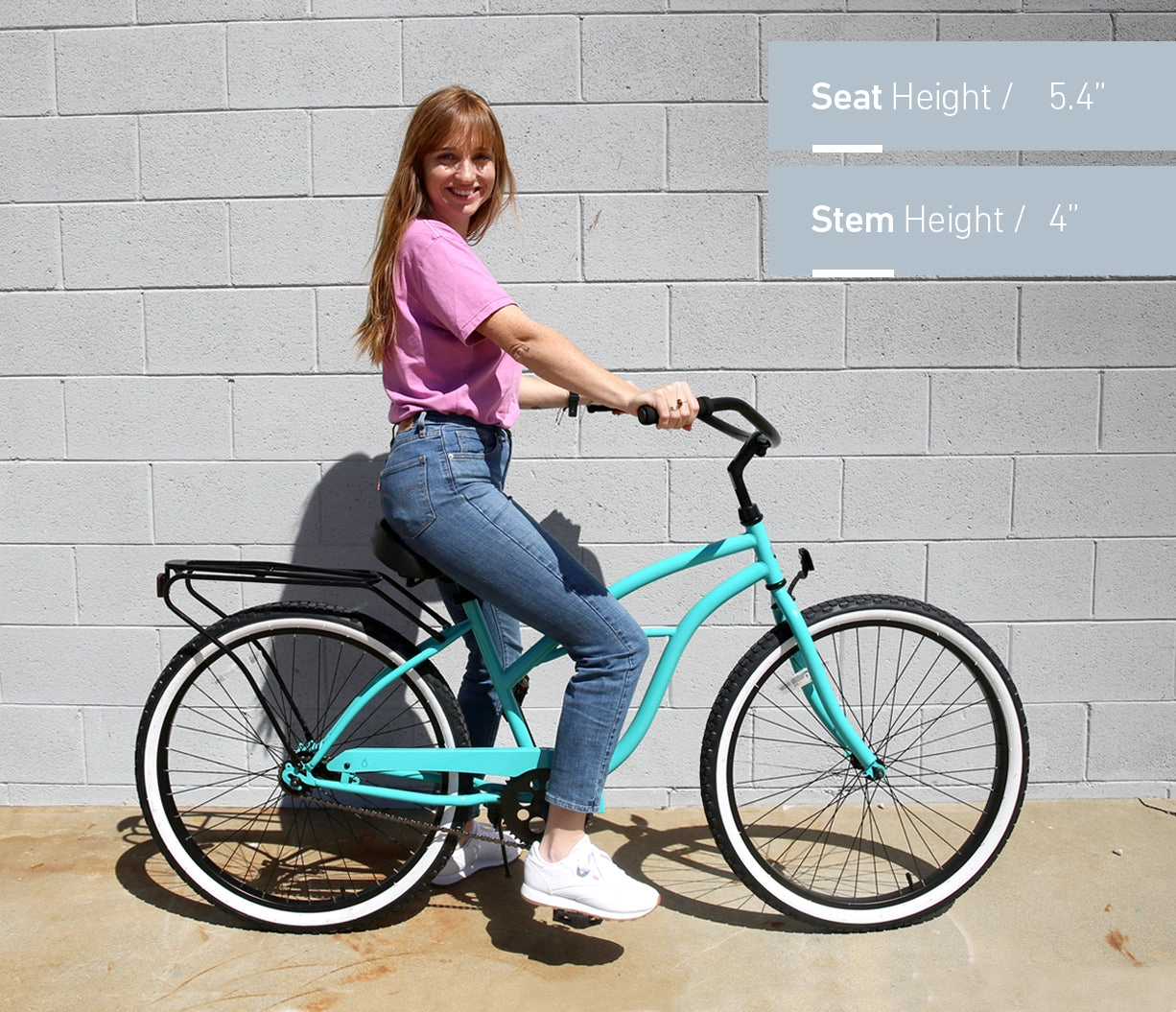 sixthreezero NEW Around the Block Women's 26" Single Speed Beach Cruiser Bicycle with Rear Rack