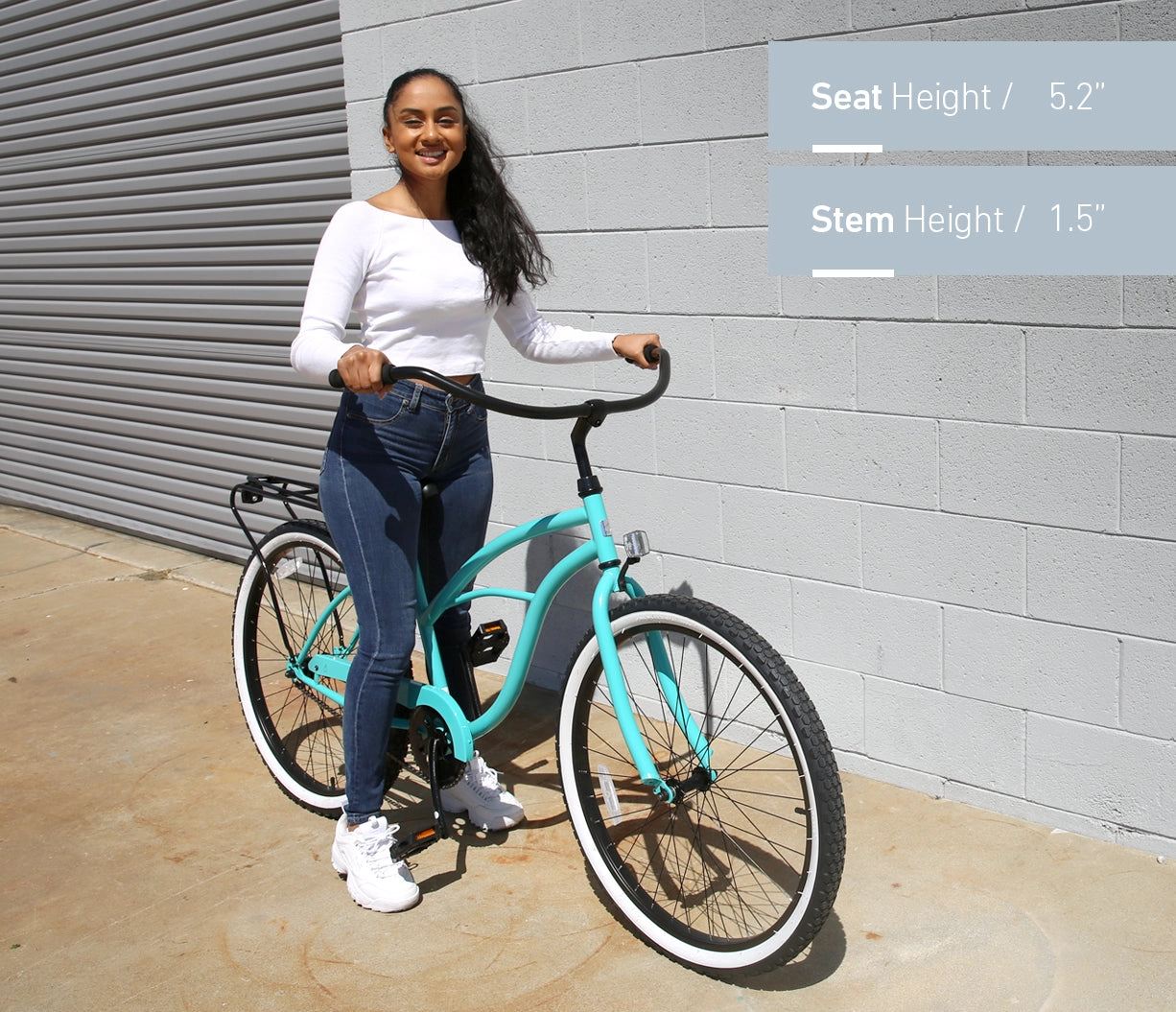 sixthreezero NEW Around the Block Women's 26" Single Speed Beach Cruiser Bicycle with Rear Rack
