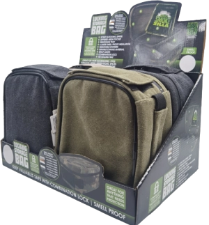 Smell Proof Canvas Lock Bag with Roll Tray - 4 Pieces Per Retail Ready Display 22150