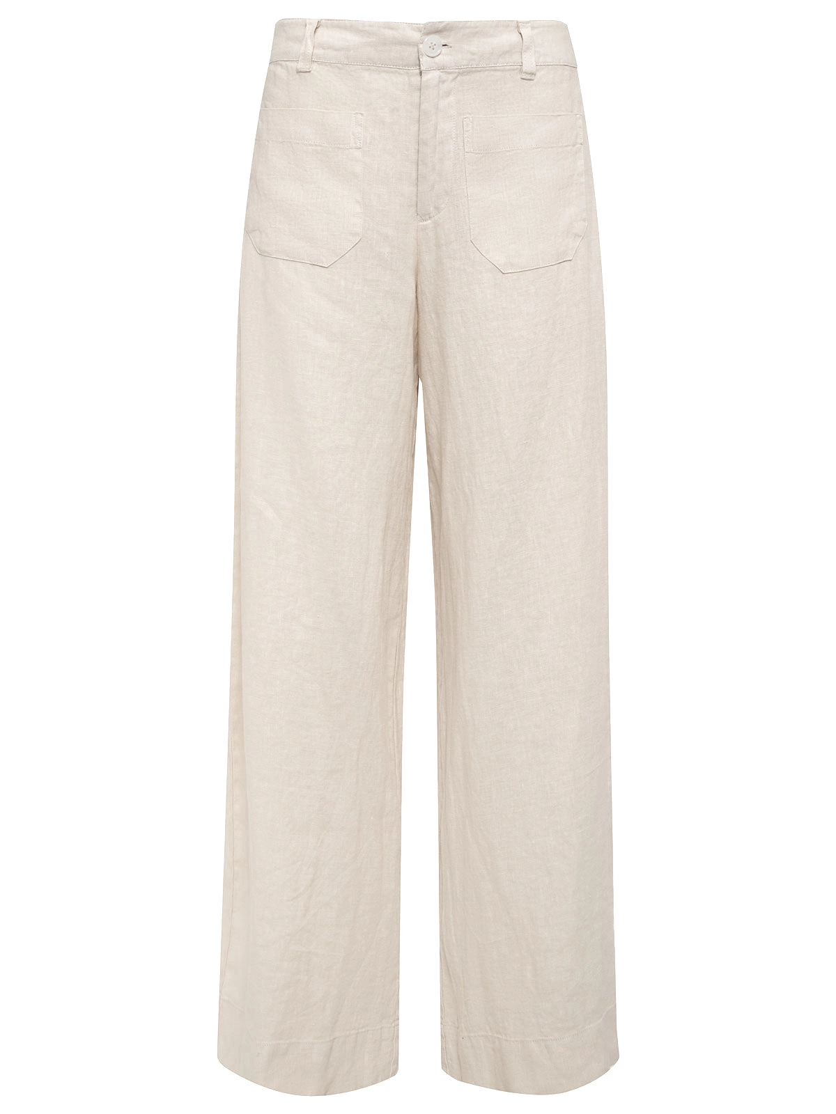 The Linen Marine Wide Leg Semi-High Rise Pant Birch