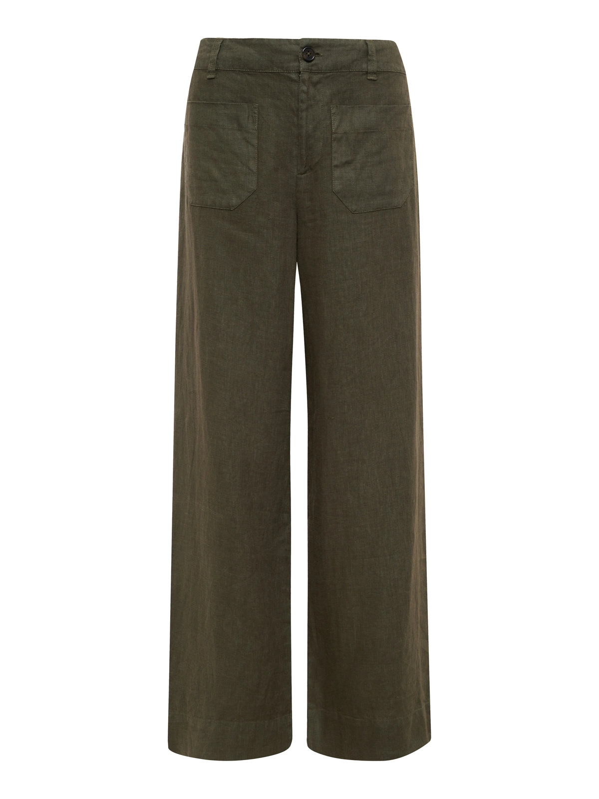 The Linen Marine Wide Leg Semi-High Rise Pant Kalamata