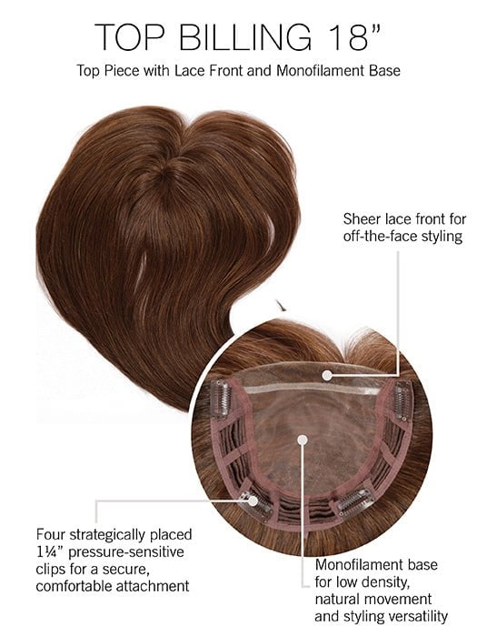 Top Billing 18" | Synthetic Lace Front Hair Topper (Mono Top)