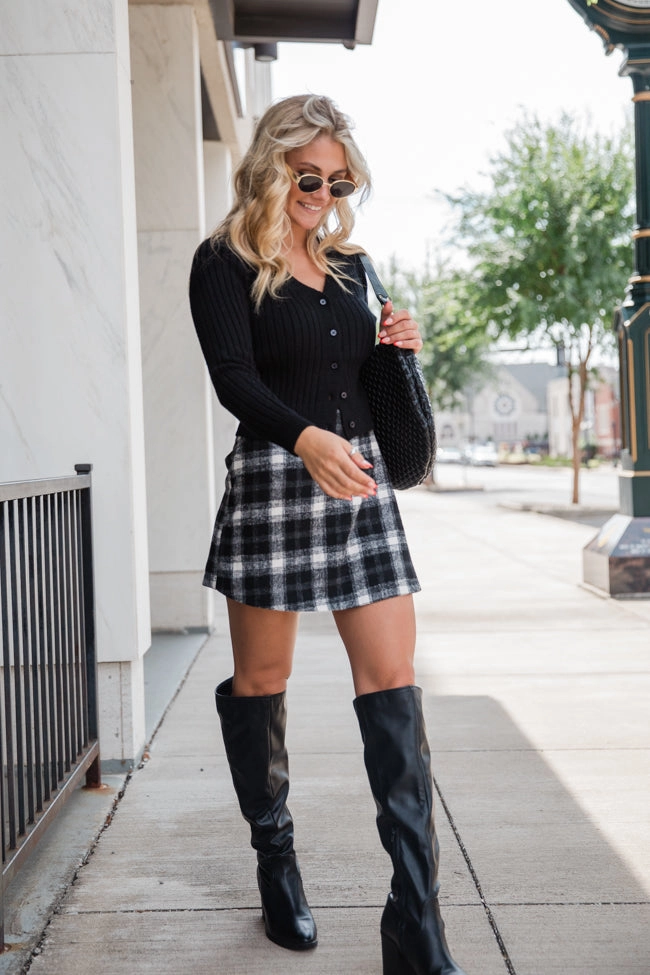 What You Needed Black Ribbed Cardigan FINAL SALE