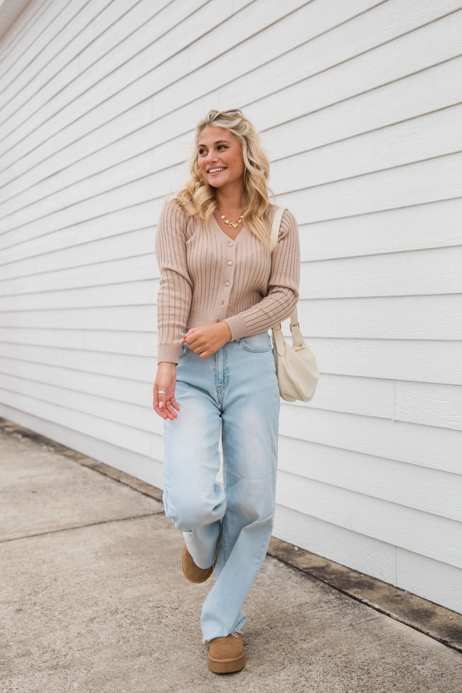 What You Needed Taupe Ribbed Cardigan FINAL SALE