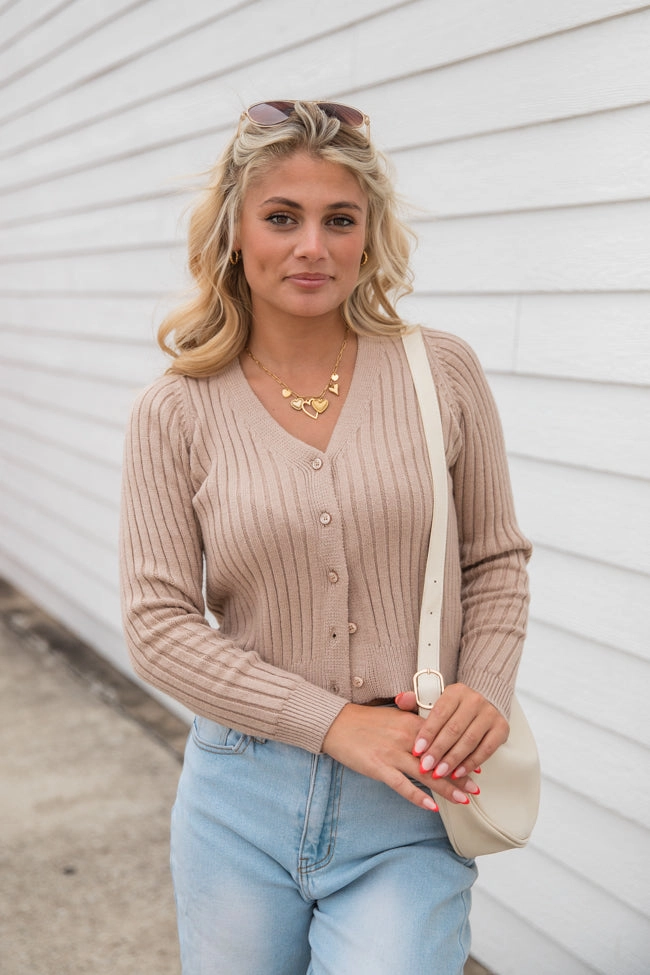 What You Needed Taupe Ribbed Cardigan FINAL SALE