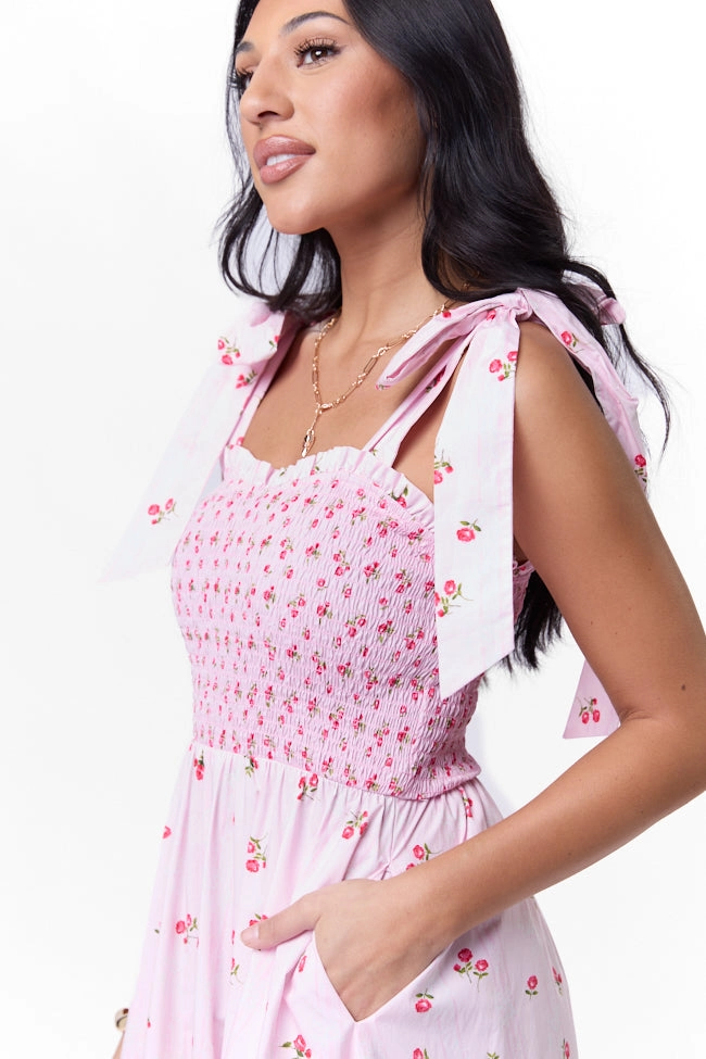 When We Were Young Smocked Pink Print Maxi Dress SALE