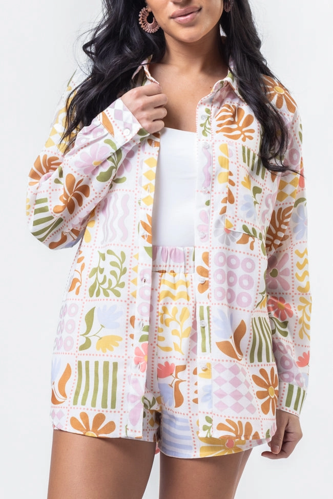 Windswept Wishes Multi Icon Print Top SALE