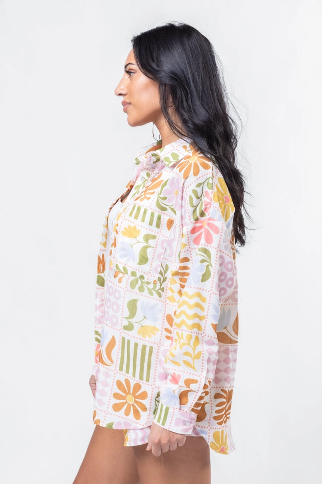 Windswept Wishes Multi Icon Print Top SALE